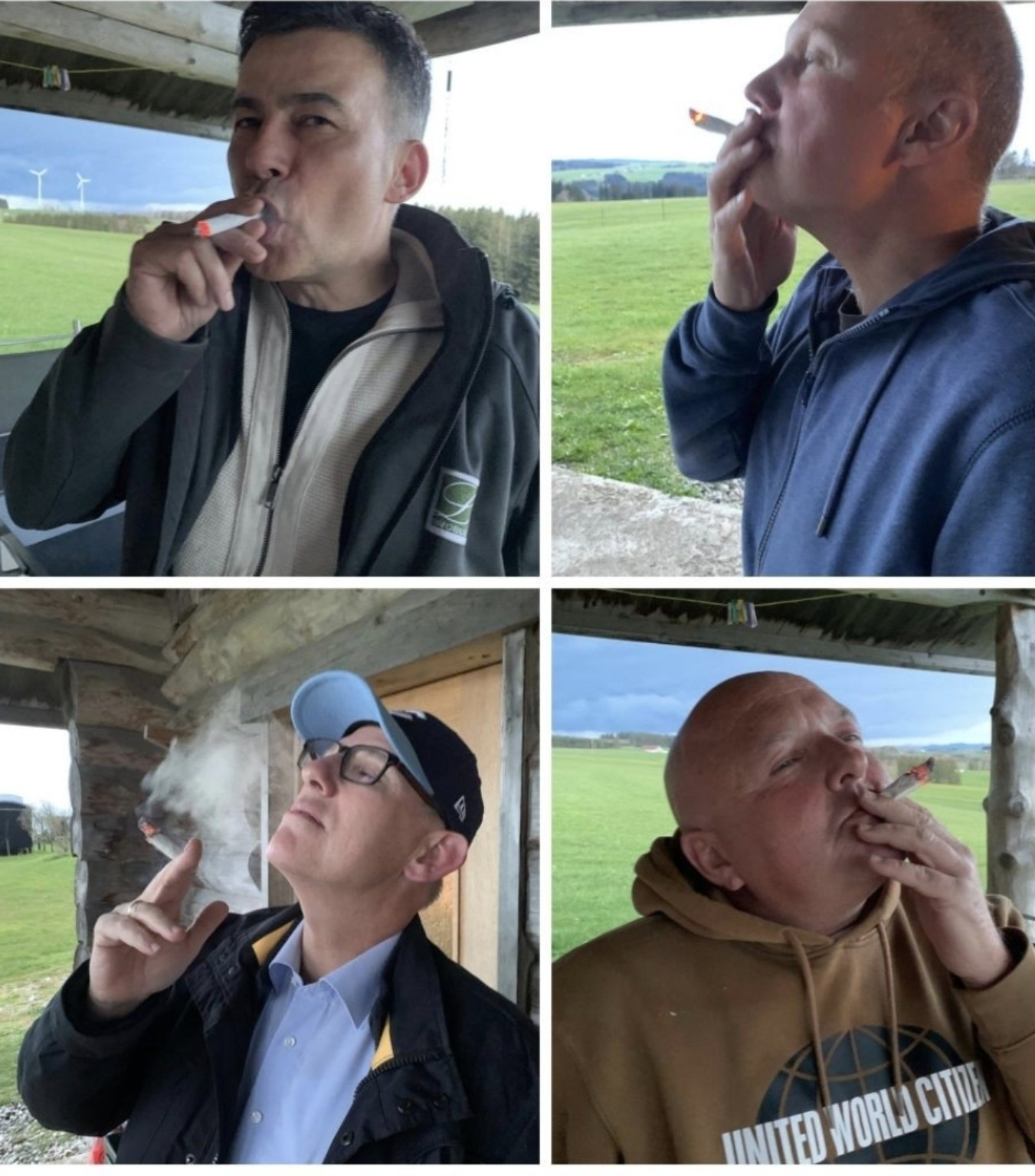 Vier Freunde der Skatrunde